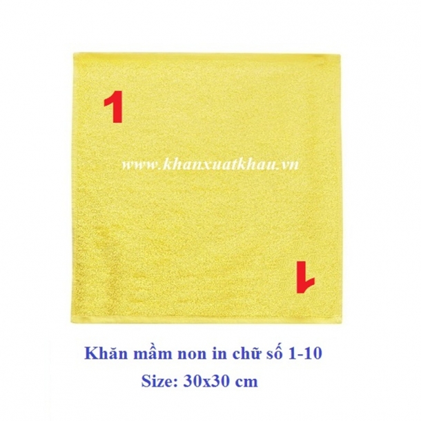 Khăn mầm non in chữ số